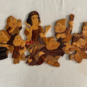 Snow White & The Seven Dwarves Wood Plaque